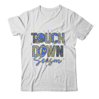 Leopard Blue Gold Checkered Football Touchdown Season Shirt & Hoodie | siriusteestore