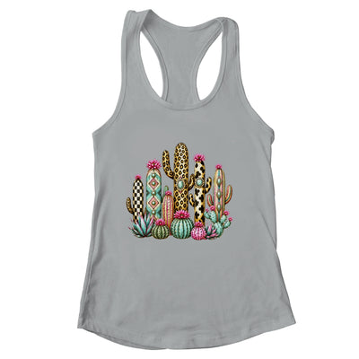 Leopard Checkerboard Western Cactus Boho Cowgirl Women Shirt & Tank Top | siriusteestore