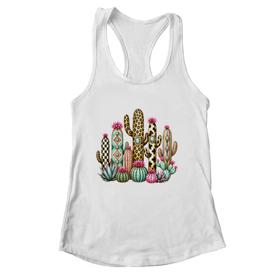 Leopard Checkerboard Western Cactus Boho Cowgirl Women Shirt & Tank Top | siriusteestore