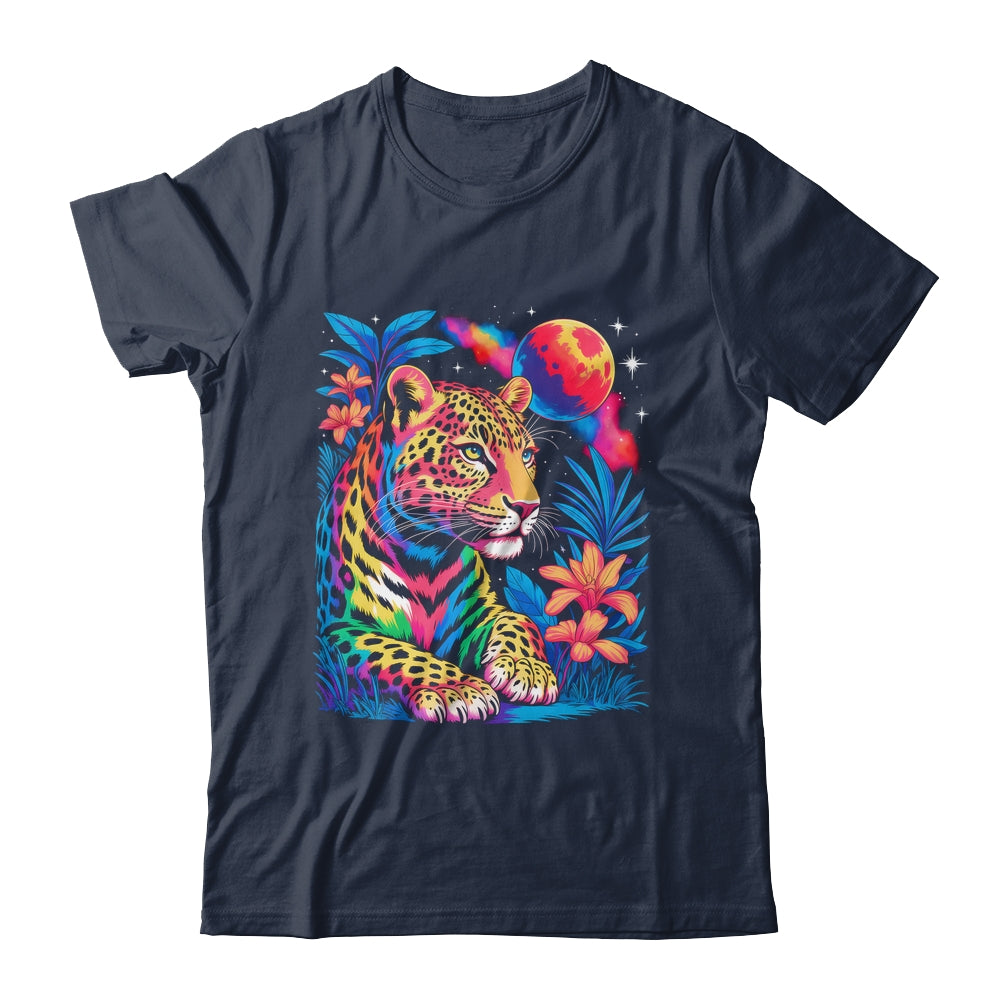Leopard Colorful Wildlife Art Vibrant Graphic Print Artwork Shirt & Hoodie | siriusteestore