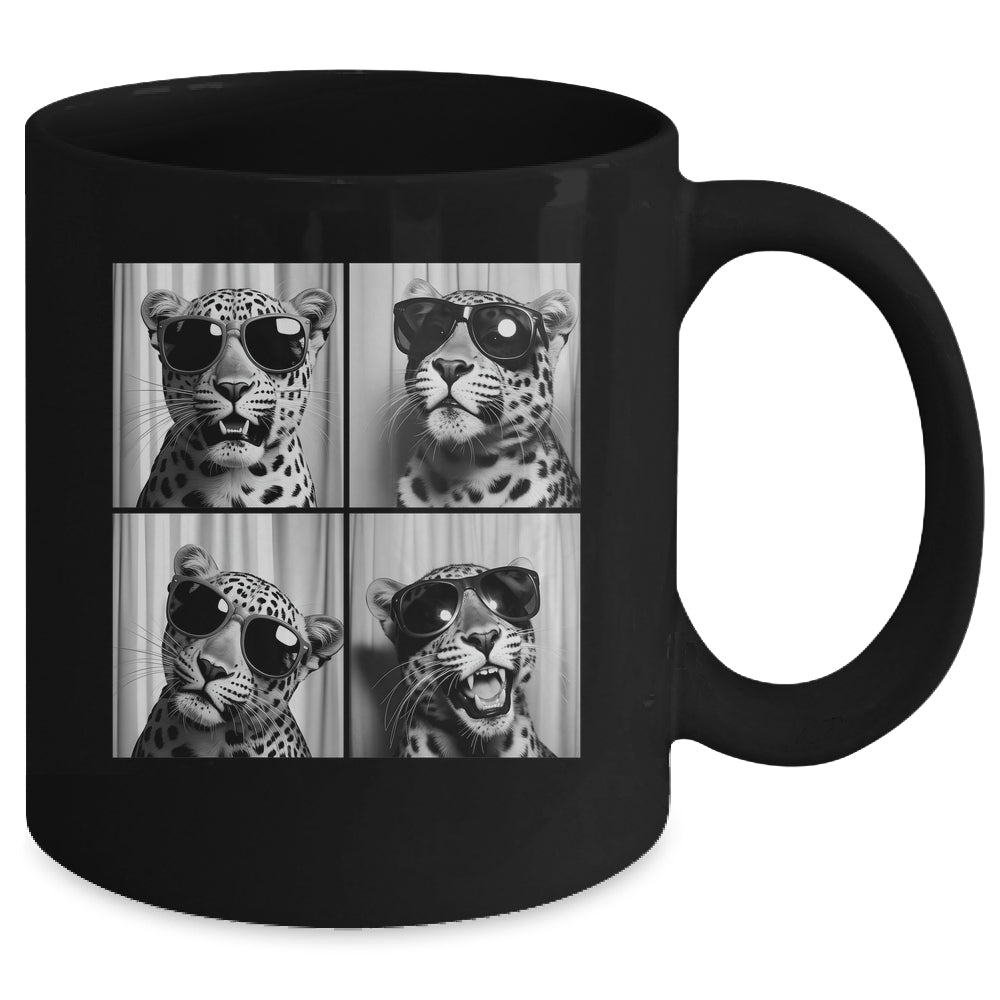 Leopard Face With Sunglasses Funny Animal Photo Booth Mug | siriusteestore