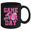 Leopard Game Day Pink American Football Tackle Breast Cancer Mug | siriusteestore