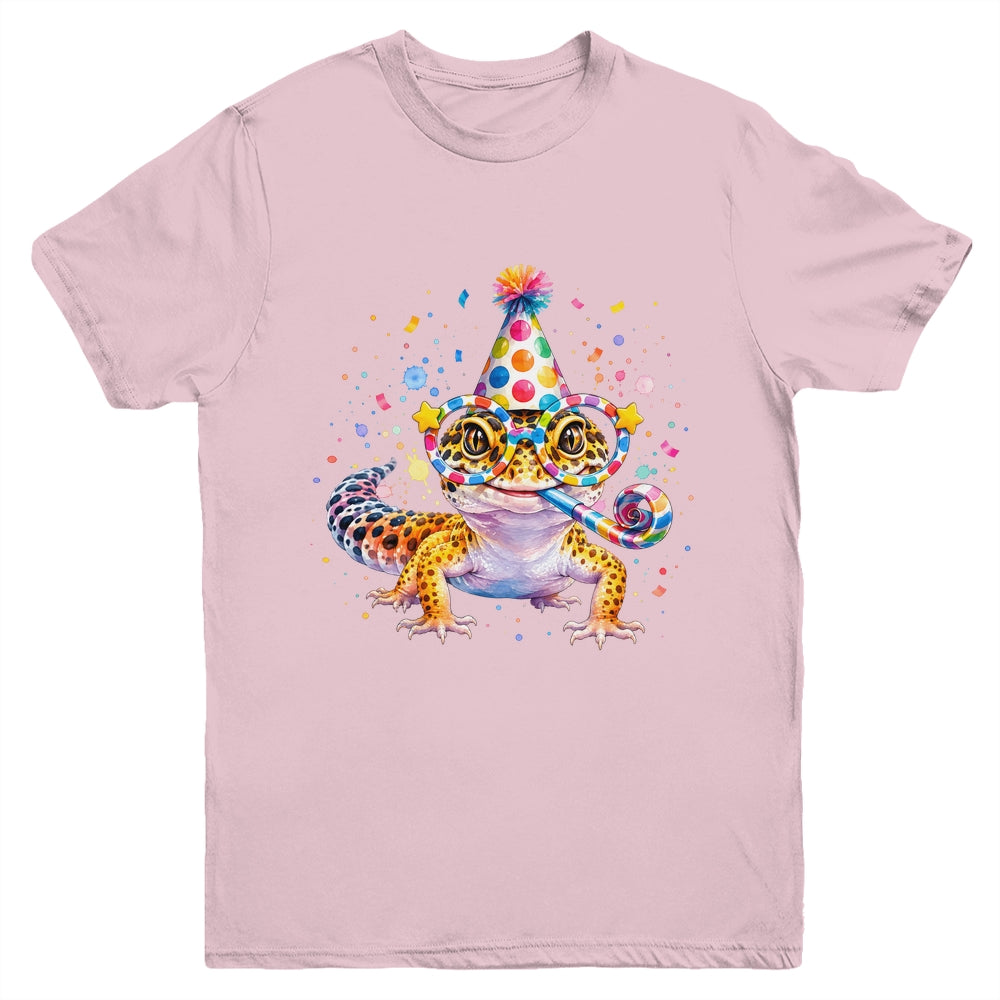 Leopard Gecko Birthday Party Lizard Cute Reptile Lover Youth Shirt | siriusteestore
