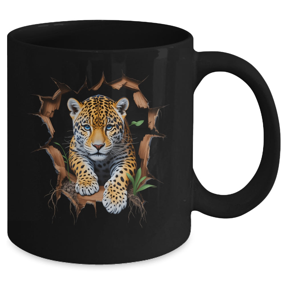 Leopard Jungle Retro Wildlife Animal Print Nature Artwork Mug | siriusteestore