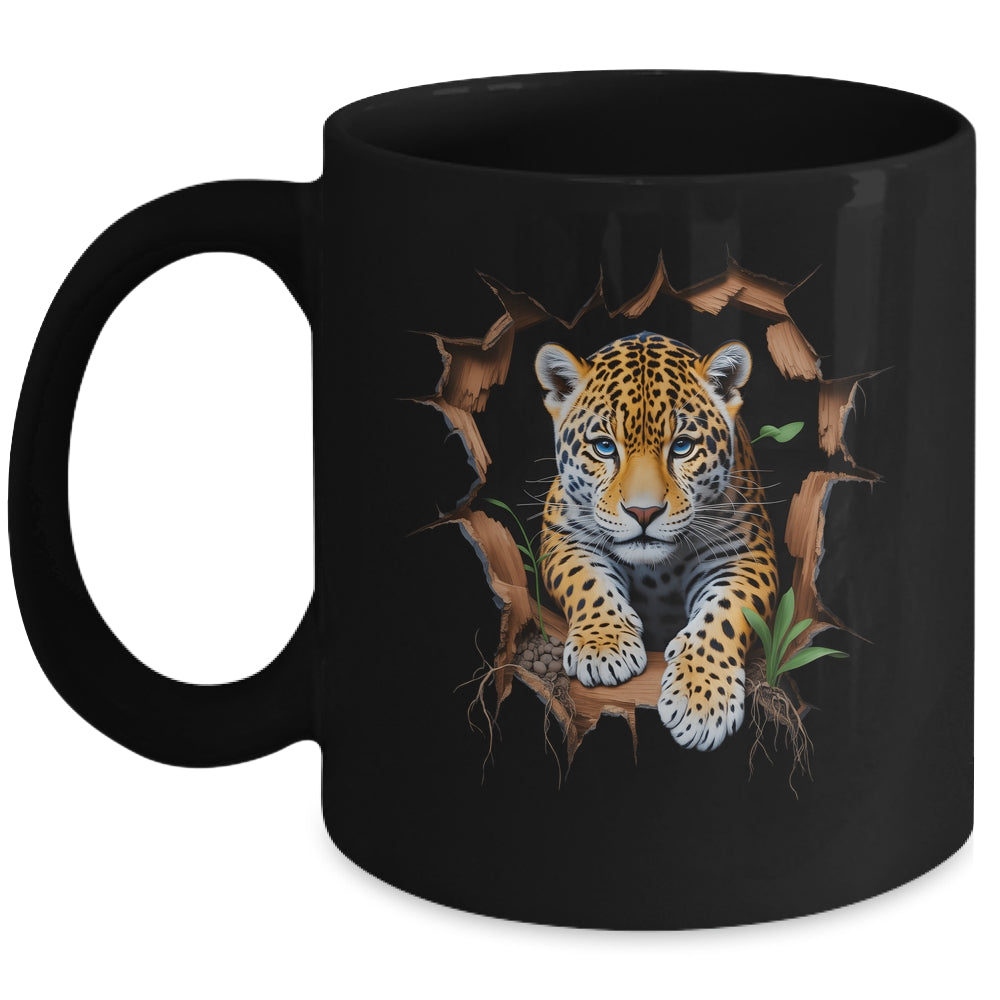 Leopard Jungle Retro Wildlife Animal Print Nature Artwork Mug | siriusteestore