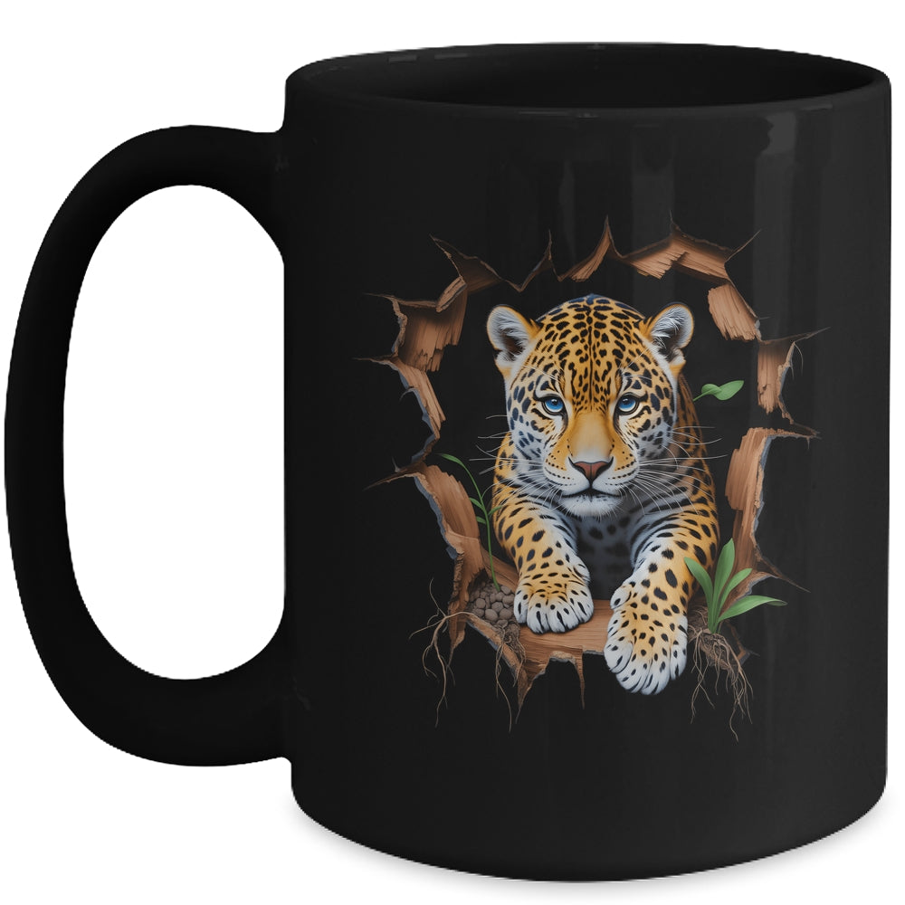Leopard Jungle Retro Wildlife Animal Print Nature Artwork Mug | siriusteestore