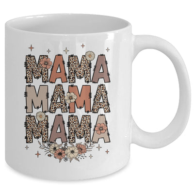 Leopard Mama Flower Retro Mama Groovy Boho Mom Mother's Day Mug | siriusteestore