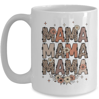 Leopard Mama Flower Retro Mama Groovy Boho Mom Mother's Day Mug | siriusteestore