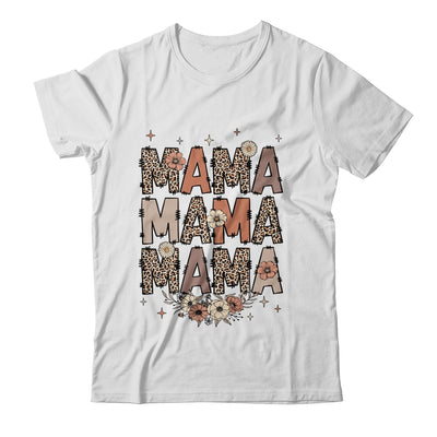 Leopard Mama Flower Retro Mama Groovy Boho Mom Mother's Day Shirt & Tank Top | siriusteestore