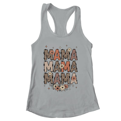 Leopard Mama Flower Retro Mama Groovy Boho Mom Mother's Day Shirt & Tank Top | siriusteestore