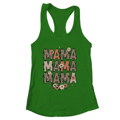 Leopard Mama Flower Retro Mama Groovy Boho Mom Mother's Day Shirt & Tank Top | siriusteestore