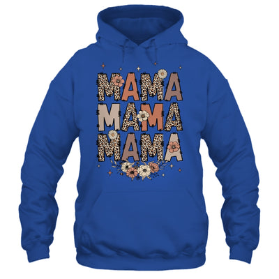 Leopard Mama Flower Retro Mama Groovy Boho Mom Mother's Day Shirt & Tank Top | siriusteestore