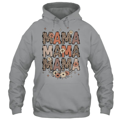 Leopard Mama Flower Retro Mama Groovy Boho Mom Mother's Day Shirt & Tank Top | siriusteestore