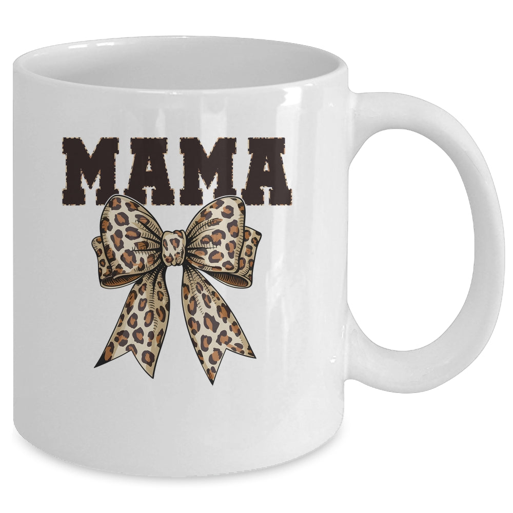 Leopard Print Mama Coquette Bow Mom Life Mothers Day Mug | siriusteestore