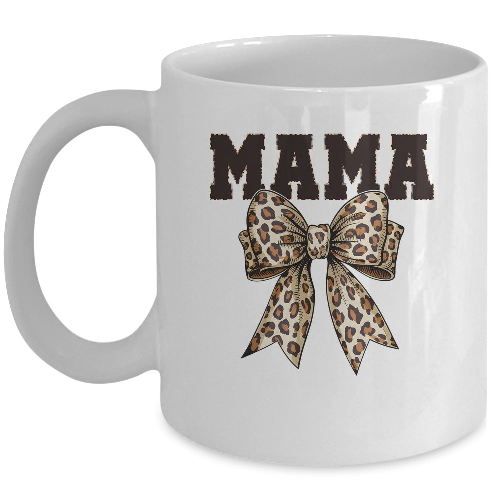 Leopard Print Mama Coquette Bow Mom Life Mothers Day Mug | siriusteestore