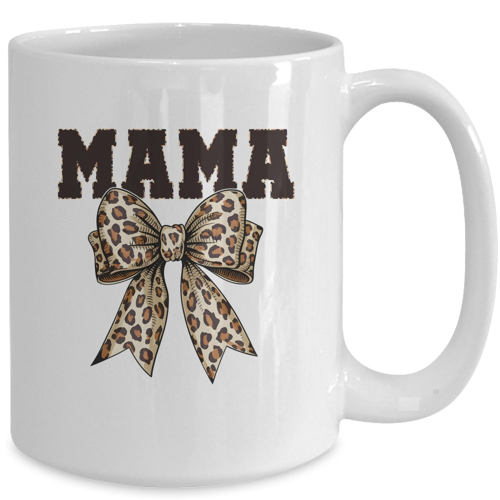 Leopard Print Mama Coquette Bow Mom Life Mothers Day Mug | siriusteestore