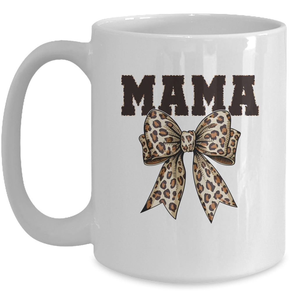 Leopard Print Mama Coquette Bow Mom Life Mothers Day Mug | siriusteestore