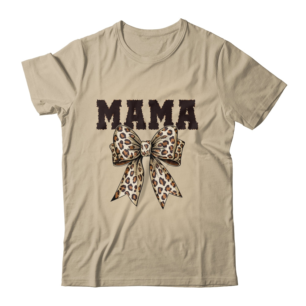 Leopard Print Mama Coquette Bow Mom Life Mothers Day Shirt & Tank Top | siriusteestore