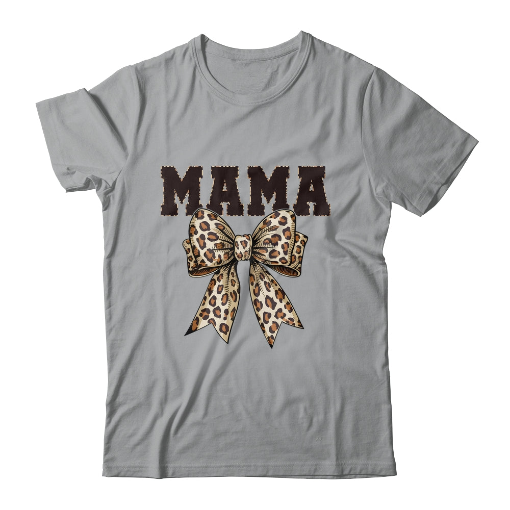 Leopard Print Mama Coquette Bow Mom Life Mothers Day Shirt & Tank Top | siriusteestore