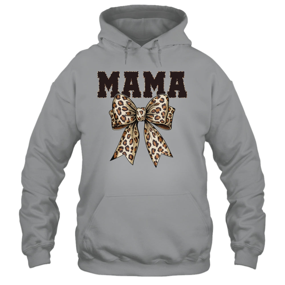 Leopard Print Mama Coquette Bow Mom Life Mothers Day Shirt & Tank Top | siriusteestore
