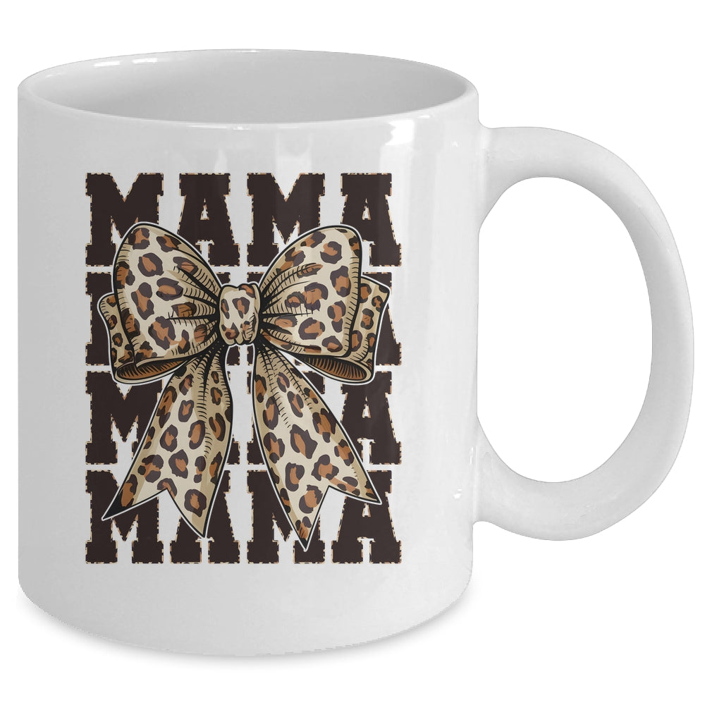 Leopard Print Mama Coquette Bow Mom Life Wild Mothers Day Mug | siriusteestore