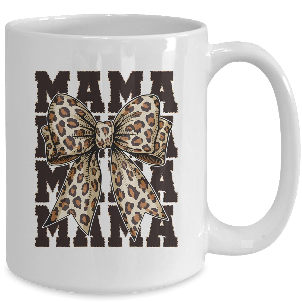 Leopard Print Mama Coquette Bow Mom Life Wild Mothers Day Mug | siriusteestore