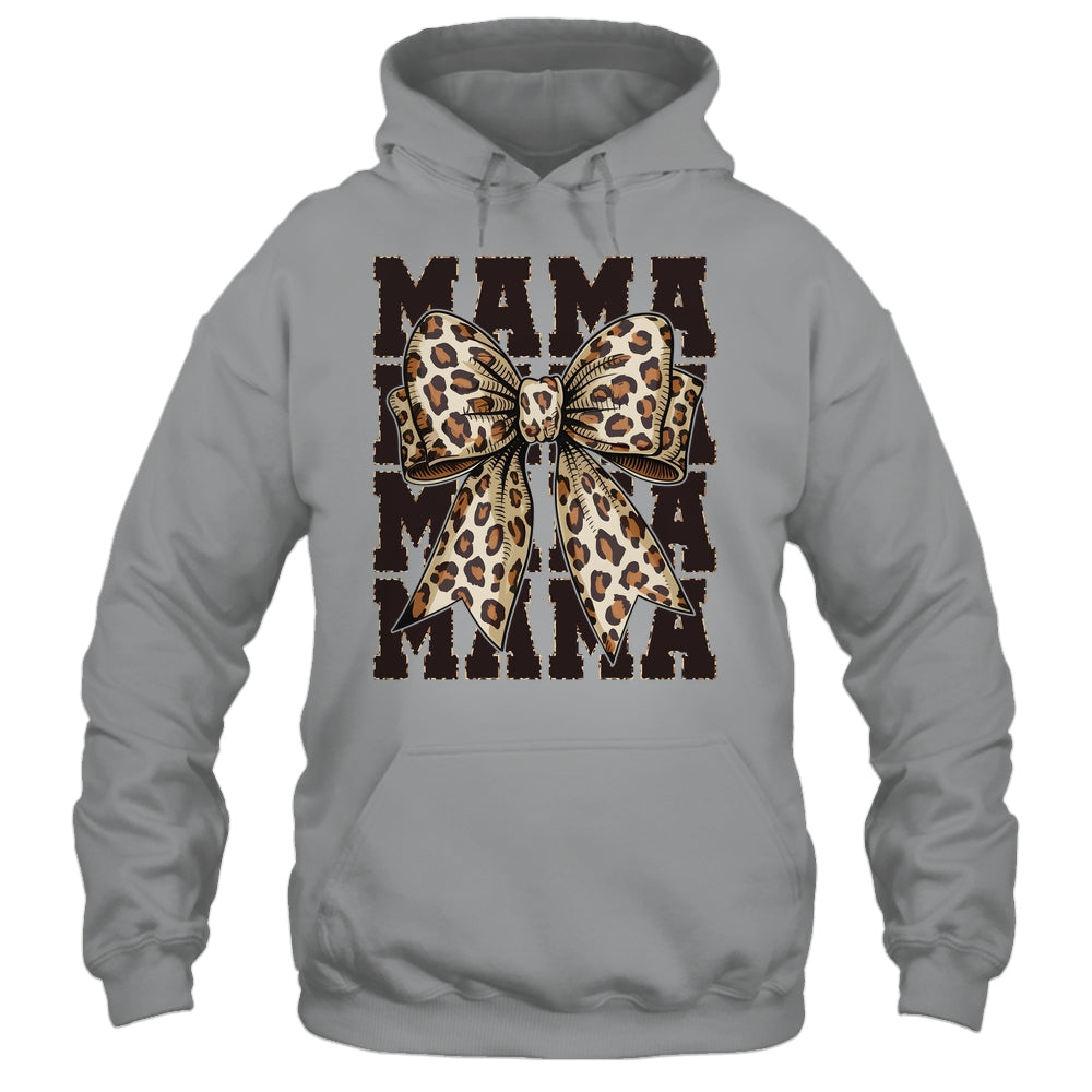 Leopard Print Mama Coquette Bow Mom Life Wild Mothers Day Shirt & Tank Top | siriusteestore