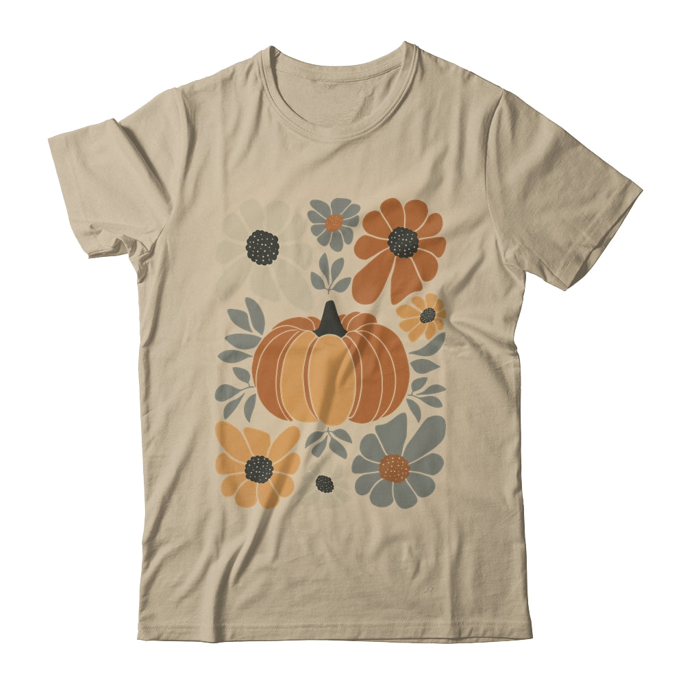 Leopard Pumpkin Floral Retro Fall Retro Autumn Vibes Season Shirt & Sweatshirt | siriusteestore