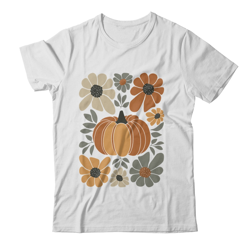 Leopard Pumpkin Floral Retro Fall Retro Autumn Vibes Season Shirt & Sweatshirt | siriusteestore