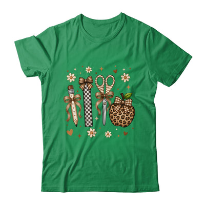 Leopard Teacher Apple School Checkered Pencil Coquette Bow Shirt & Hoodie | siriusteestore