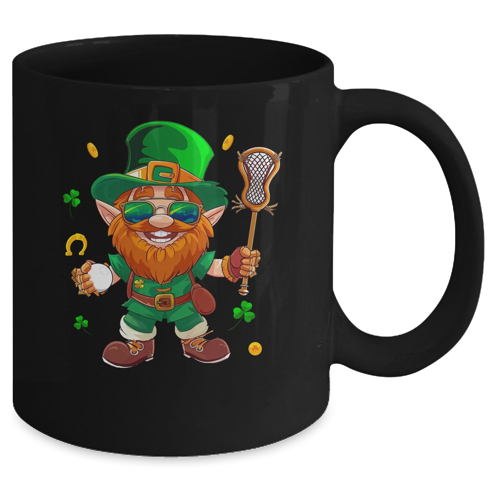 Leprechaun Play Lacrosse St Patricks Day Sport Mens Boys Mug | siriusteestore
