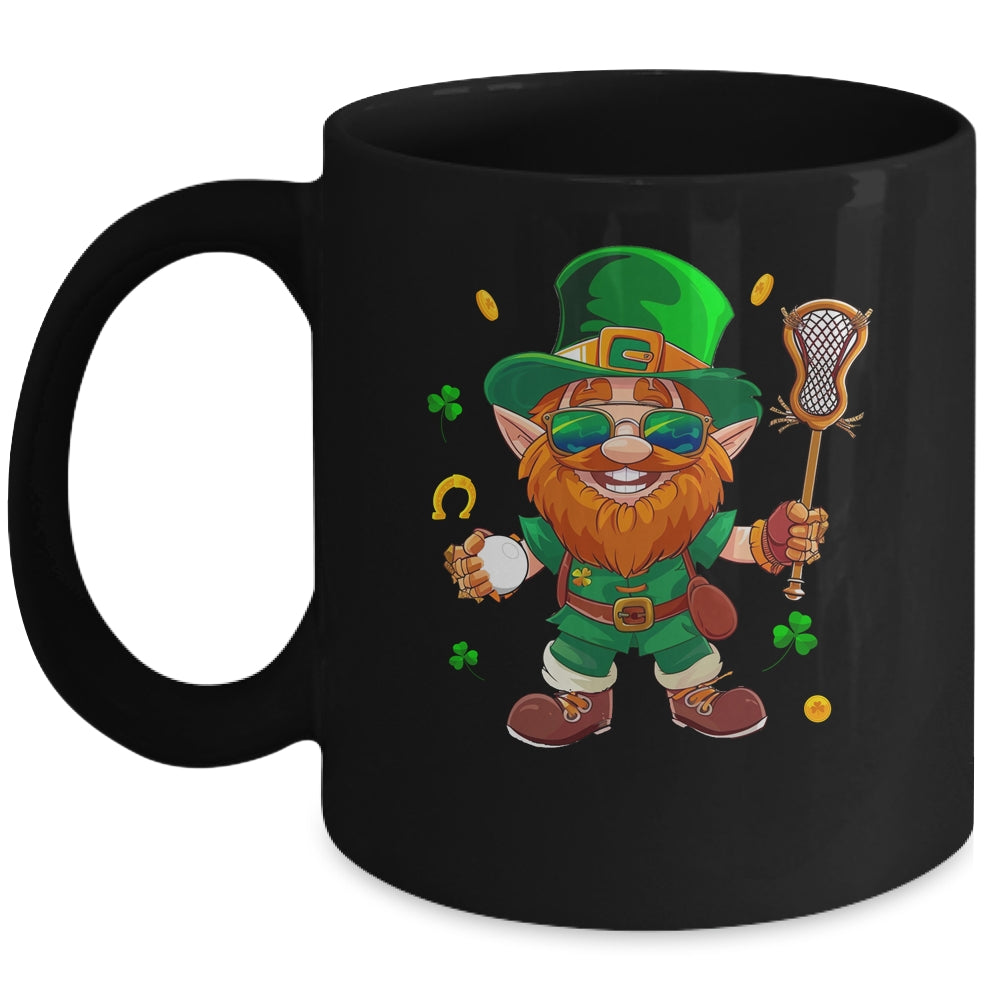 Leprechaun Play Lacrosse St Patricks Day Sport Mens Boys Mug | siriusteestore
