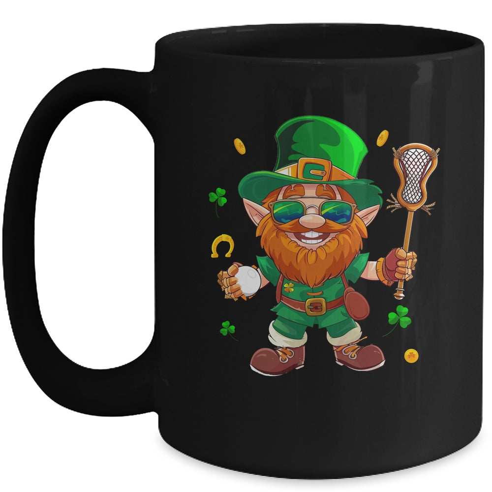 Leprechaun Play Lacrosse St Patricks Day Sport Mens Boys Mug | siriusteestore
