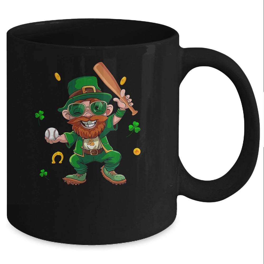 Leprechaun Playing Baseball St Patricks Day Sport Mens Boys Mug | siriusteestore