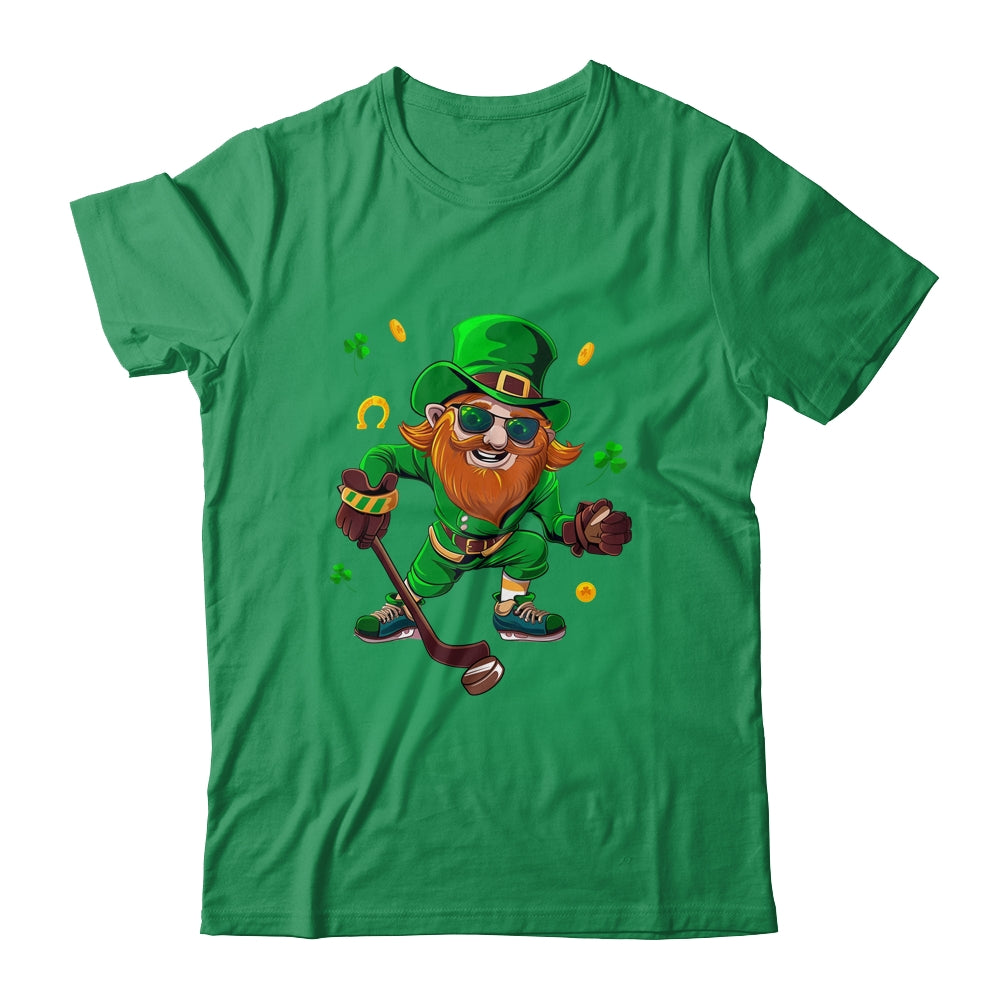 Leprechaun Showing Hockey St Patricks Day Sport Mens Boys Shirt & Hoodie | siriusteestore