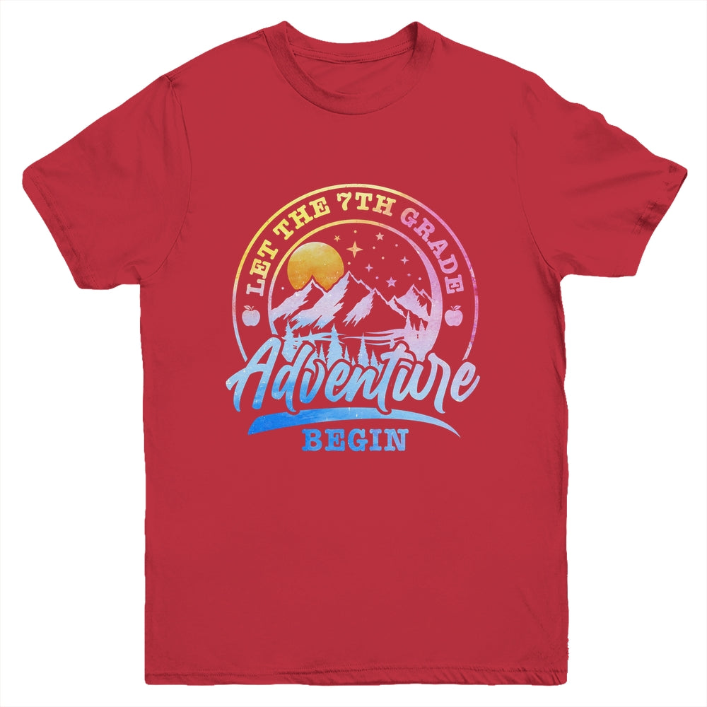Let The 7th Grade Adventure Begin Retro First Day Of School Youth Shirt | siriusteestore