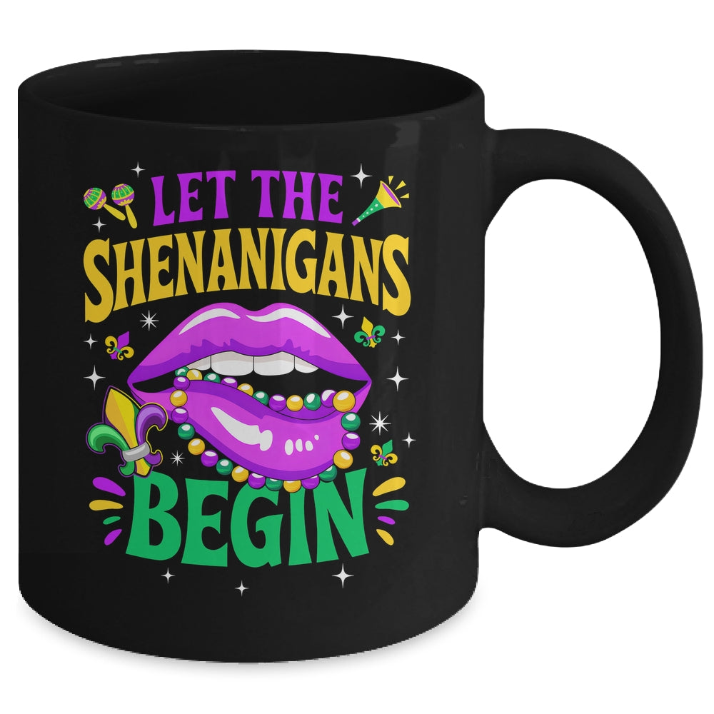 Let The Shenanigans Begin Mardi Gras Kiss Lips Women Mug | siriusteestore