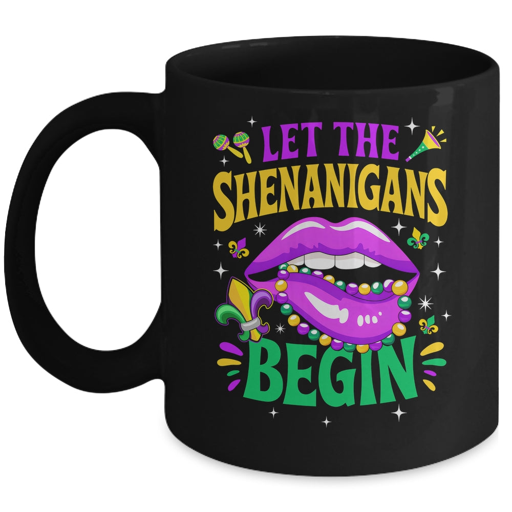 Let The Shenanigans Begin Mardi Gras Kiss Lips Women Mug | siriusteestore