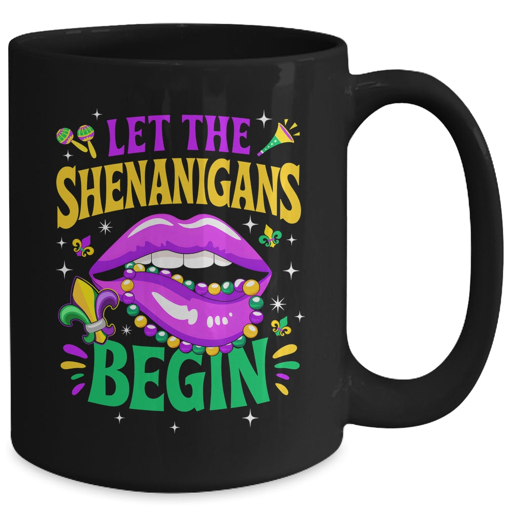 Let The Shenanigans Begin Mardi Gras Kiss Lips Women Mug | siriusteestore