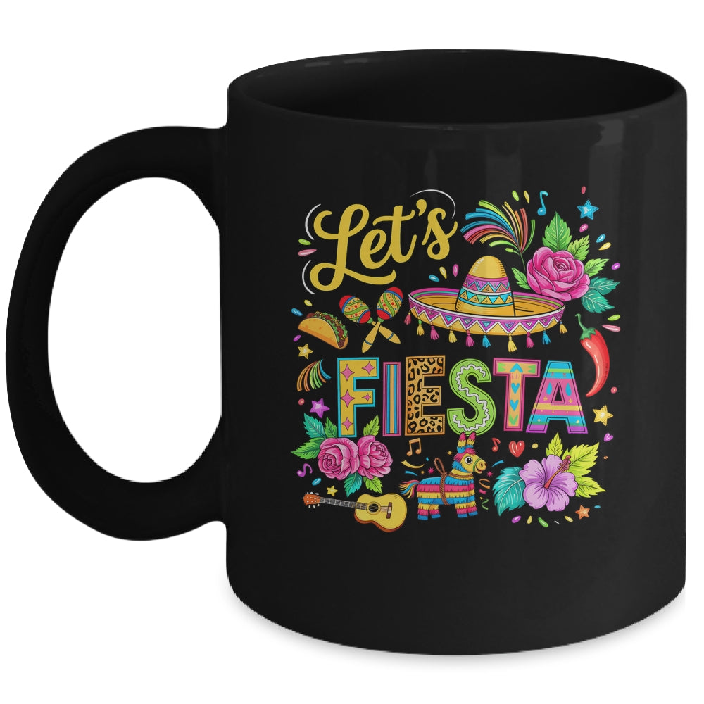 Let's Fiesta Cinco De Mayo Colorful Mexican Party Sombrero Mug | siriusteestore