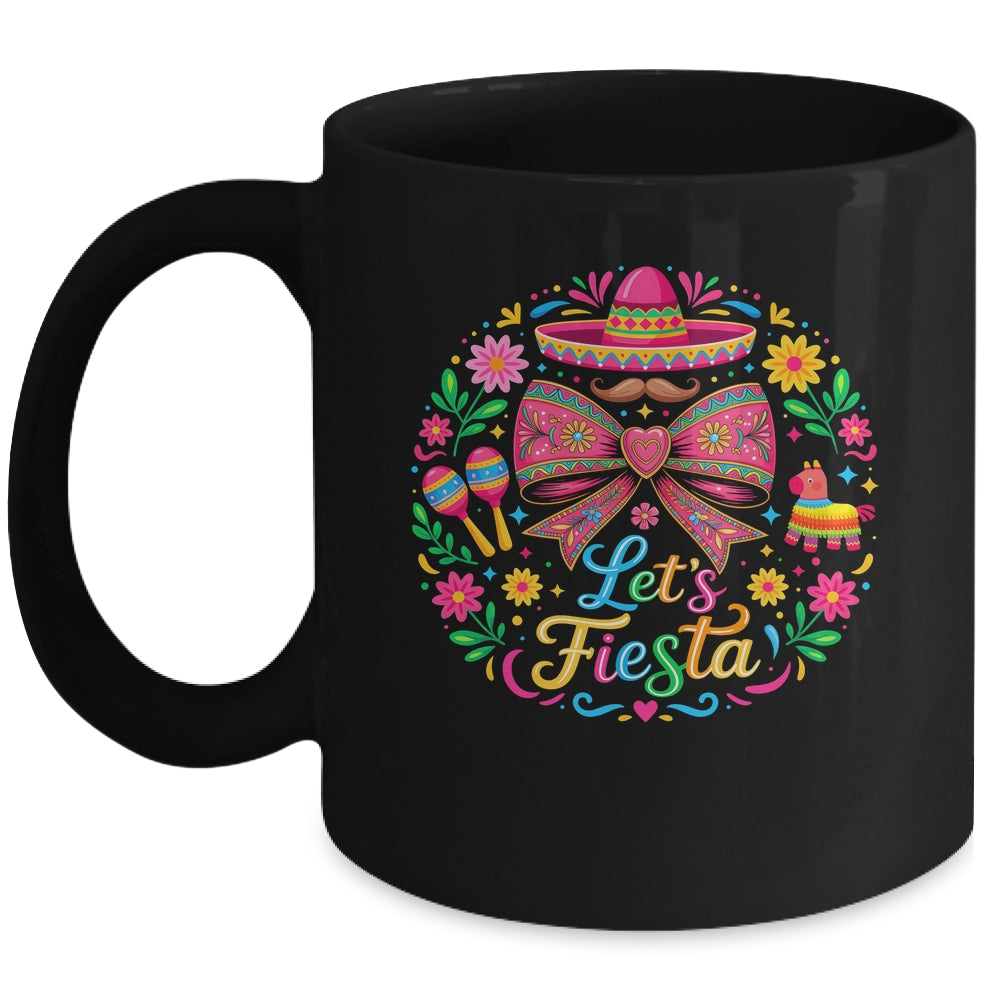 Let's Fiesta Cinco De Mayo Colorful Sombrero Graphic Mexican Mug | siriusteestore