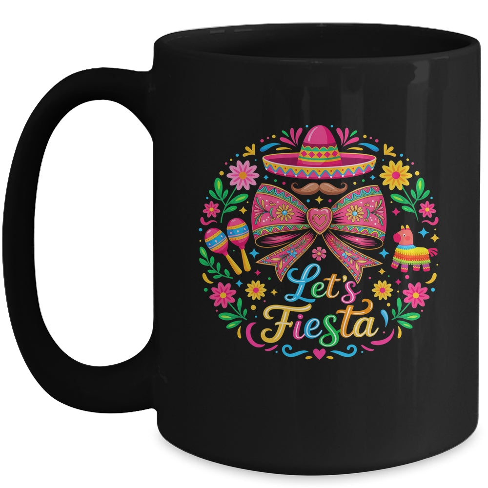 Let's Fiesta Cinco De Mayo Colorful Sombrero Graphic Mexican Mug | siriusteestore