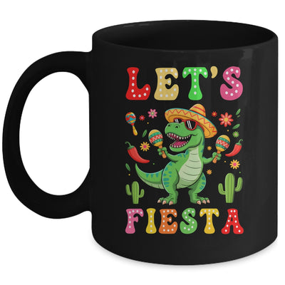 Let's Fiesta Mexican Dinosaur Cinco De Mayo Boys Kids Mug | siriusteestore