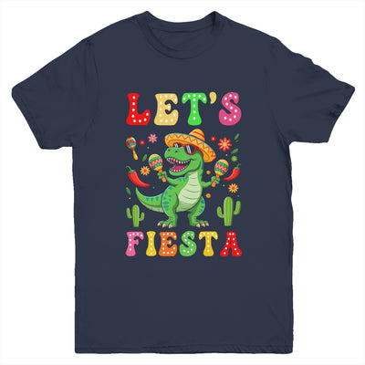 Let's Fiesta Mexican Dinosaur Cinco De Mayo Boys Kids Youth Shirt | siriusteestore