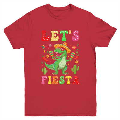 Let's Fiesta Mexican Dinosaur Cinco De Mayo Boys Kids Youth Shirt | siriusteestore