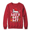 Let's Get Lit Drinking Santa Hat Christmas Lights Funny Shirt & Sweatshirt | siriusteestore