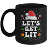Let's Get Lit Drinking Santa Hat Christmas Lights Funny Mug | siriusteestore