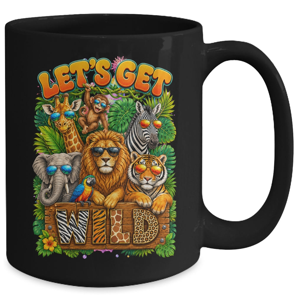 Let's Get Wild Zoo Animal Wildlife Safari Birthday Men Women Mug | siriusteestore
