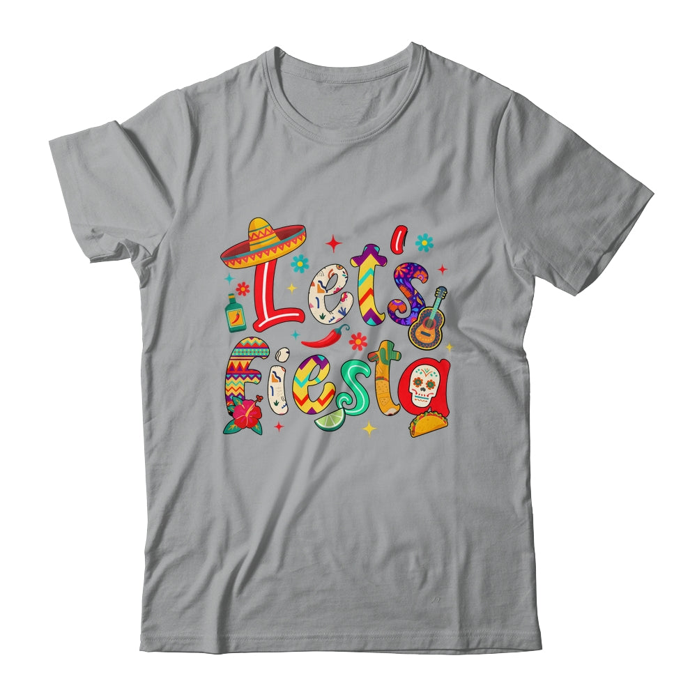 Lets Fiesta Cinco De Mayo Mexican Party Floral Sugar Skull Shirt & Tank Top | siriusteestore