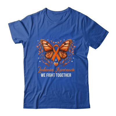 Leukemia Awareness We Fight Together Butterfly Orange Ribbon Shirt & Hoodie | siriusteestore